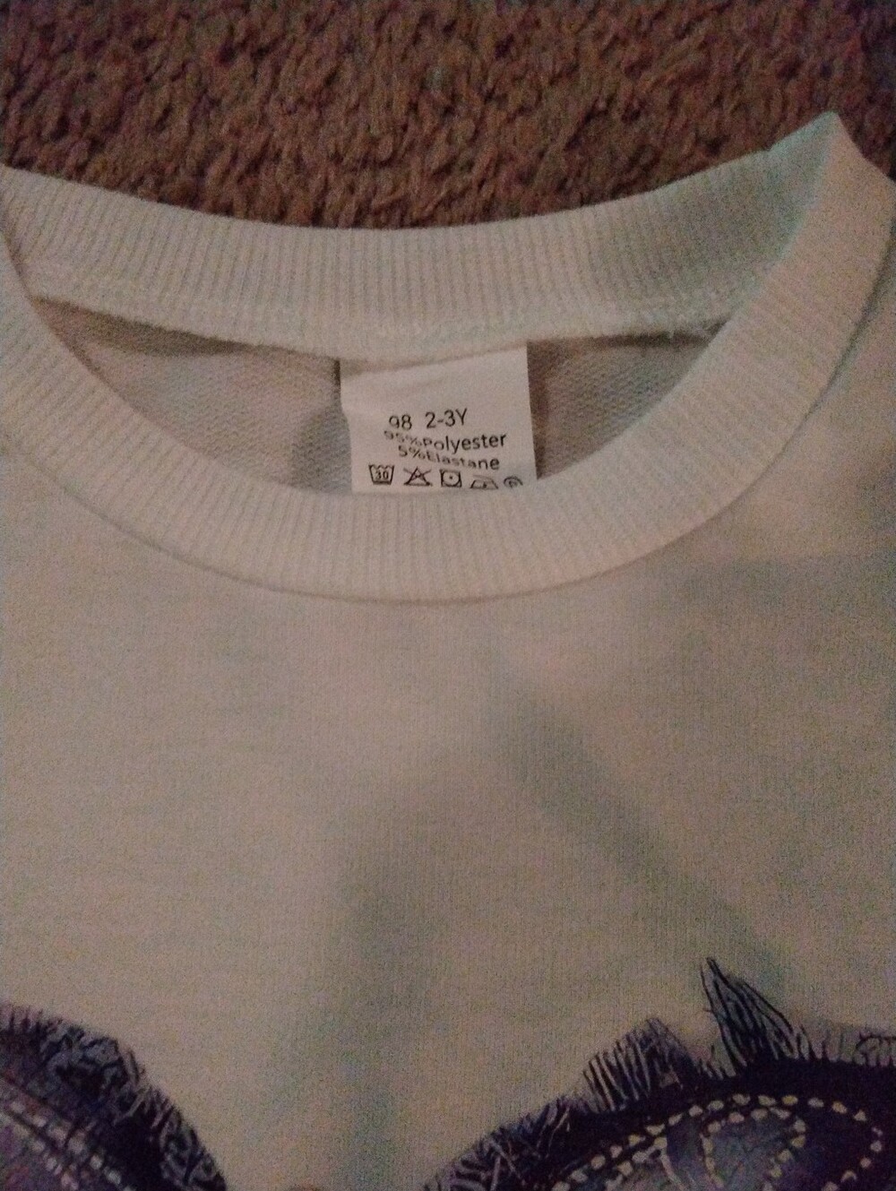 White Butterfly Sweatshirt and Blue Butterfly Jeans Set Age 2-3